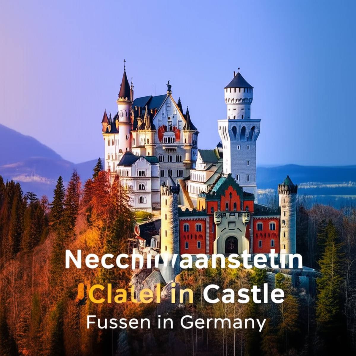 قصر نئوشوانشتاین (Neuschwanstein)، واقع در فوسن در آلمان