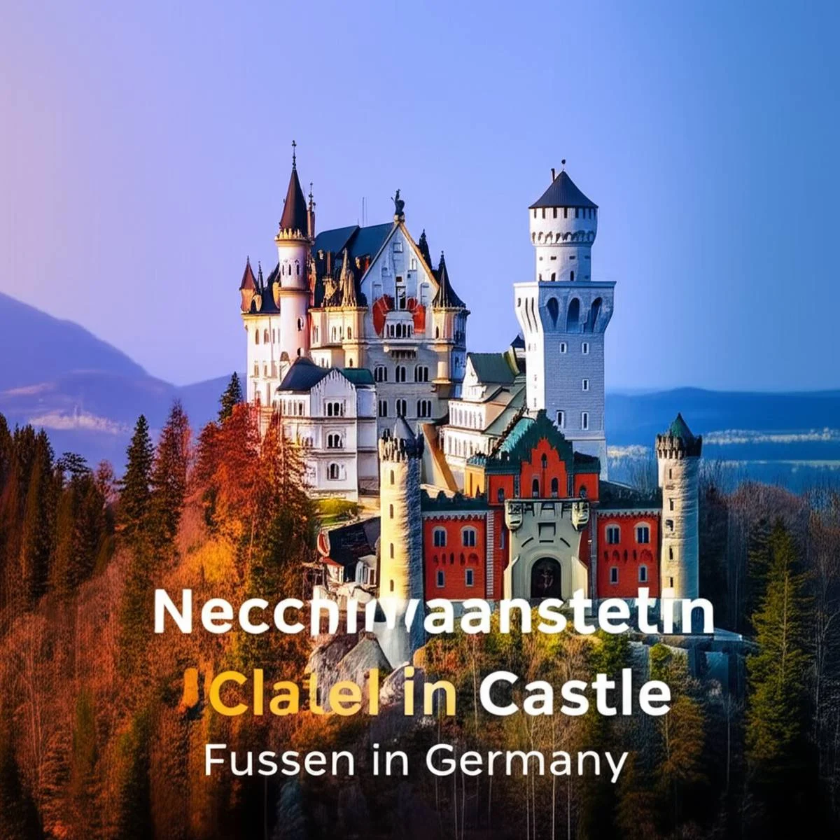 قصر نئوشوانشتاین (Neuschwanstein)، واقع در فوسن در آلمان